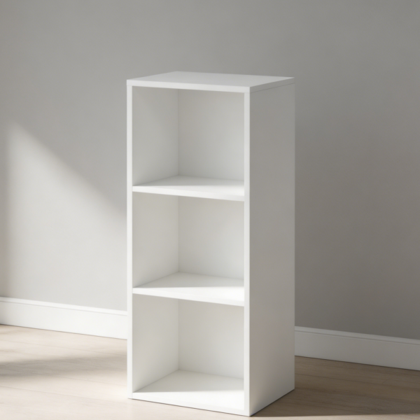 White 3-Cube Open Shelf Bookcase 9.3x12x31.5